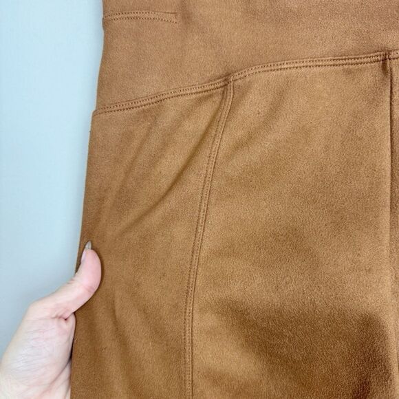 SPANX | Rich Caramel Faux Suede Pull On High Waist Leggings Women’s Size X-Large - Picture 9 of 12